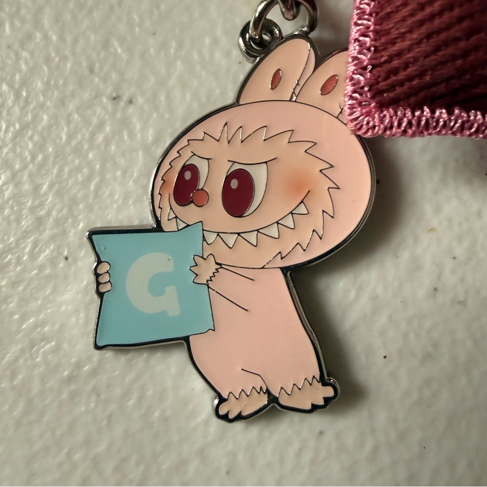 Popmart Labubu Plush 'G' Keychain Charm - Picture 6 of 8
